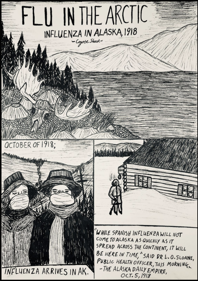 October of 1918: Influenza arrives in Alaska. "While Spanish Influenza will not come to Alaska as quickly as it spread across the continent, it will be here in time," said Dr. L. O. Sloane, public health officer, this morning.